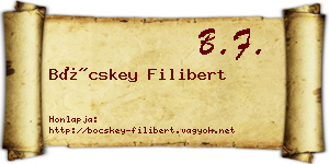 Böcskey Filibert névjegykártya